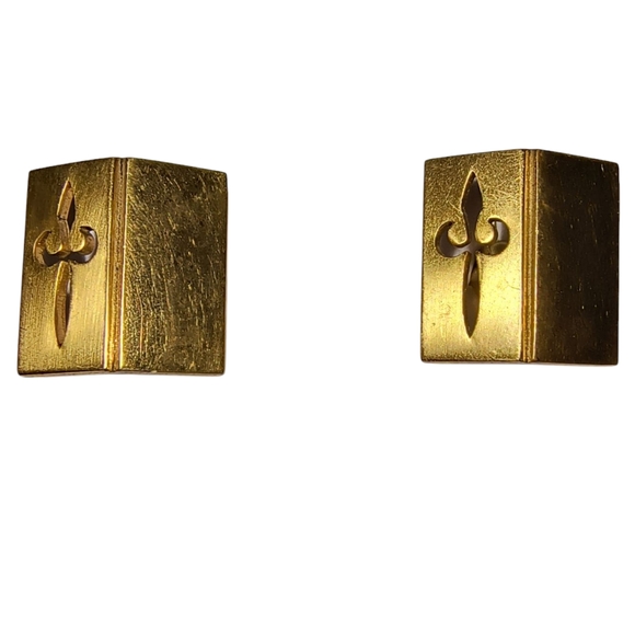 Vintage Swank Fleur de Lis Gold-Filled Cufflinks - Picture 1 of 11